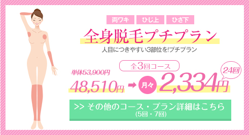 全脱毛プチプラン