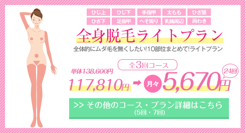 全身脱毛ライトプラン