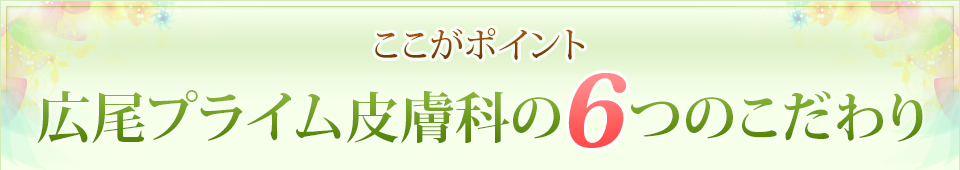 ここがポイント 広尾プライム皮膚科の6つのこだわり