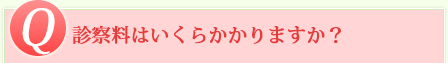 Q 診察料はいくらかかりますか？