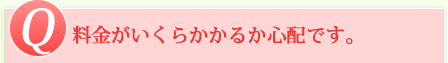 Q 料金がいくらかかるか心配です。