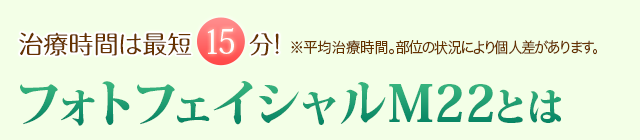 治療時間は１５分！フォトフェイシャルとは