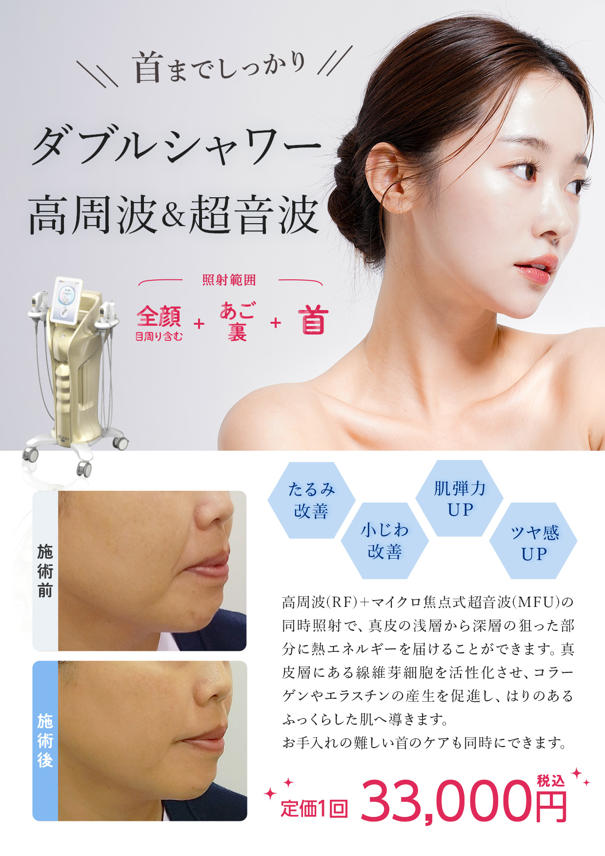 ダブルシャワー(高周波&超音波) - 【公式】美容皮膚科を東京でお探し 